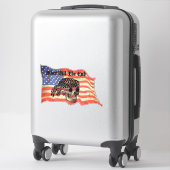 Sticker Biker jusqu'au bout crâne USA Drapeau art (Sur valise)
