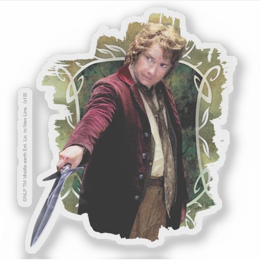 Sticker BILBO BAGGINS™ avec épée (Devant)