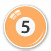 Sticker Billard/billard numéro cinq (5) orange (Devant)