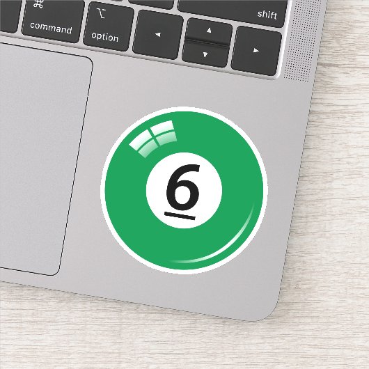 Sticker Billard/billard numéro six (6) vert (Détail)