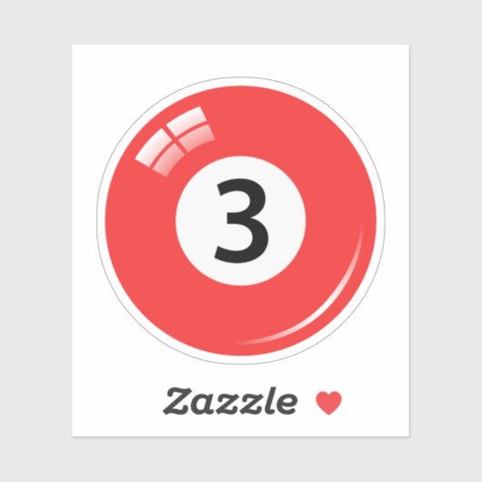 Sticker Billard/billard numéro trois (3) bleu (Feuille)