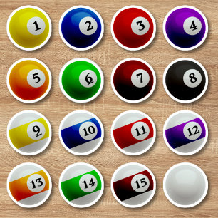 Sticker Billard de piscine Ballons ensemble complet
