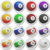 Sticker Billard de piscine Boules numérotées plein (Devant)