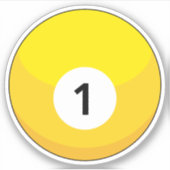 Sticker Billard jaune numéro un (Devant)