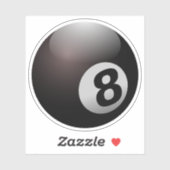 Sticker Billard noir et blanc Huit balles (Feuille)