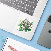 Sticker billet de cent dollars origami art rose (Ordinateur portable avec iPhone)