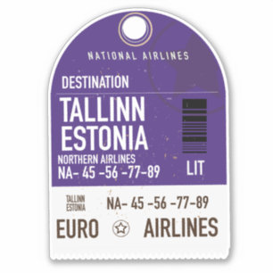 Sticker Billet de voyage à Tallinn Estonie