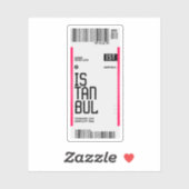 Sticker Billet de voyage Istanbul (Feuille)