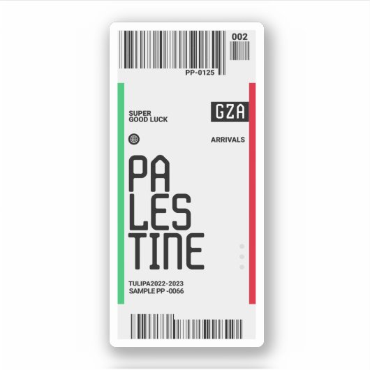 Sticker Billet de voyage Palestine (Devant)