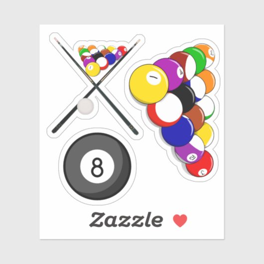 Sticker Billiard Ball et bâtons de ciment (Feuille)