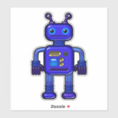 Sticker Billy le mignon robot bleu fantasque (Feuille)