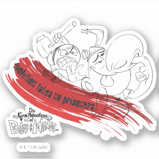 Sticker Billy & Mandy - L'évolution ne prend pas de prison (Devant)