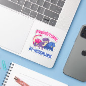 Sticker Binosaures préhistoriques Bi-nosaures (Ordinateur portable avec iPhone)