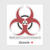 Sticker biodanger radioactif (Feuille)