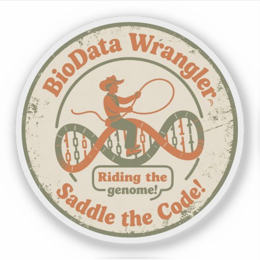 Sticker BioData Wrangler Maîtriser le génome (Devant)