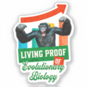 Sticker Biologie de l'évolution Humour des primates (Recto)
