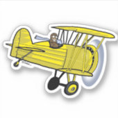 Sticker Biplane jaune (Devant)