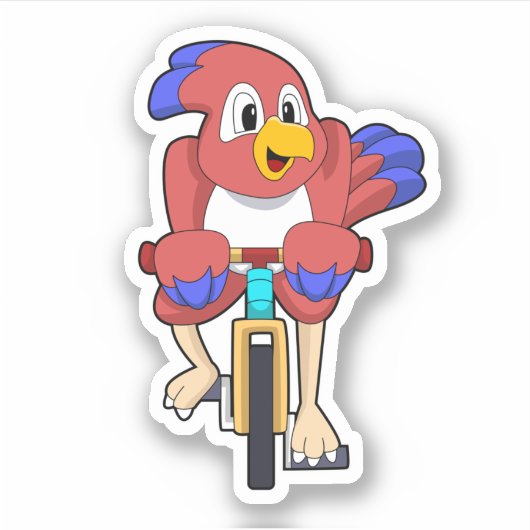 Sticker Bird with bicycle (Devant)