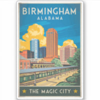 Birmingham Alabama Travel Art Vintage