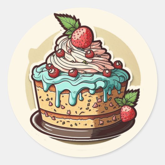 Sticker. Birthday Classic Round Sticker (Voorkant)