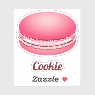 Sticker Biscuit de Macaron de rose d'art de bruit