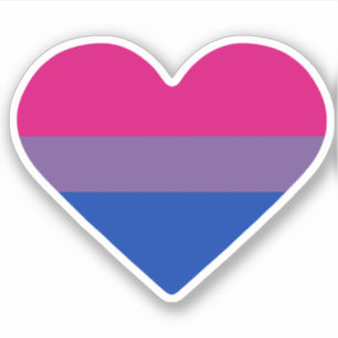 Sticker Bisexual Fierté Drapeau Coeur