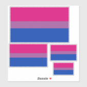 Sticker Bisexual Fierté Drapeau collants découpés pack (Feuille)