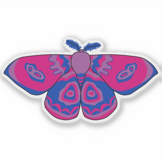 Sticker Bisexual Pride Moth (Devant)