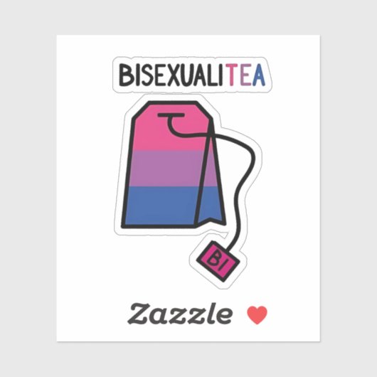 Sticker BisexualiTEA Bi Pride Drapeau Thé bisexuel (Feuille)