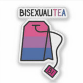 Sticker BisexualiTEA Bi Pride Drapeau Thé bisexuel (Devant)