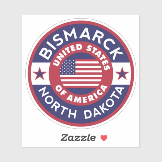 Sticker BISMARCK, Dakota du Nord (Feuille)