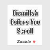 Sticker Bismillah avant de faire défiler (Feuille)