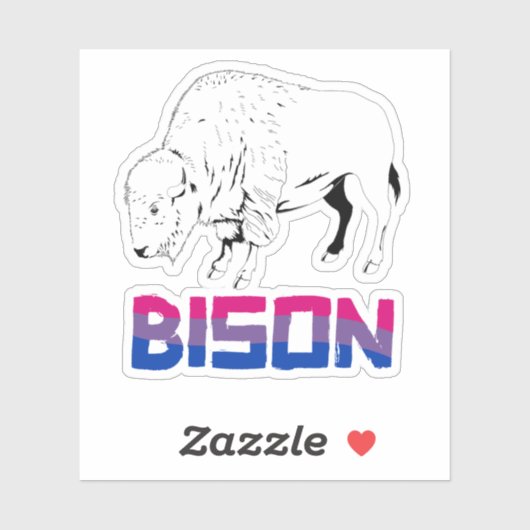 Sticker Bison bisexuel (Feuille)