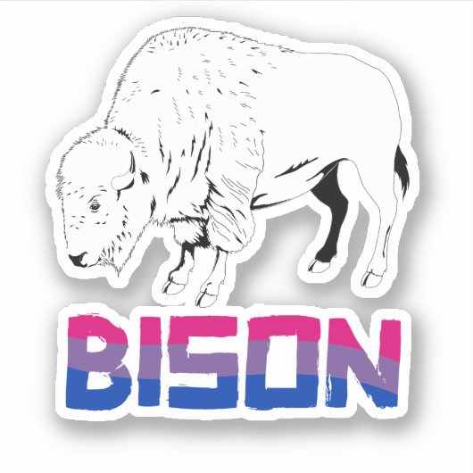 Sticker Bison bisexuel (Devant)