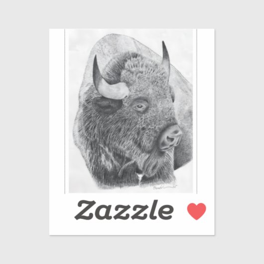 Sticker Bison d'Amérique (Feuille)
