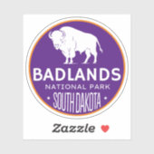 Sticker Bison du parc national Badlands Dakota Sud (Feuille)