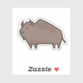 Sticker Bison géométrique mignon Buffalo américain (Feuille)