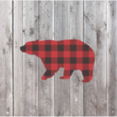 Sticker bison plaid ours sauvage un 1er anniversaire fête (Devant)