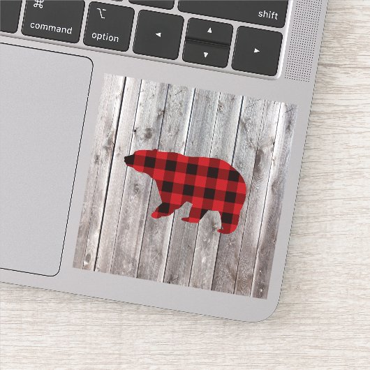 Sticker bison plaid ours sauvage un 1er anniversaire fête (Détail)