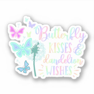 Sticker Bisous de papillon Vœux de pissenlit Personnalisés