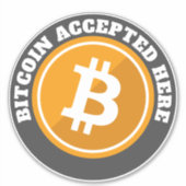 Sticker Bitcoin accepté ici - crypto-monnaie numérique (Devant)