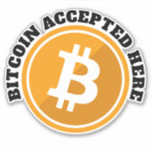 Sticker Bitcoin accepté ici - crypto-monnaie numérique Sti (Devant)