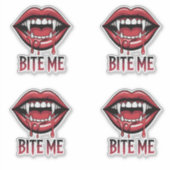 Sticker Bite Me Vampire Mouth (Devant)
