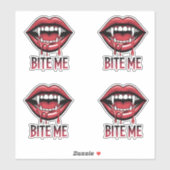Sticker Bite Me Vampire Mouth (Feuille)