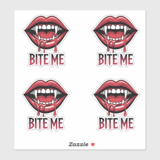 Sticker Bite Me Vampire Mouth (Feuille)