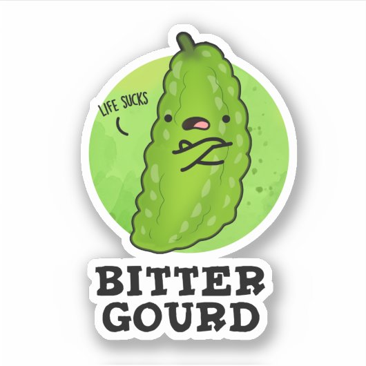 Sticker Bitter Gourd Funny Veggie Pun (Devant)