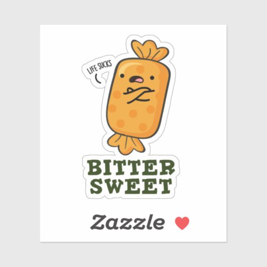 Sticker Bitter Sweet Funny Candy Pun (Feuille)