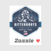 Sticker Bitterroot Mountains Hiking Badge (Feuille)