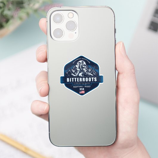 Sticker Bitterroot Mountains Hiking Badge (Téléphone)