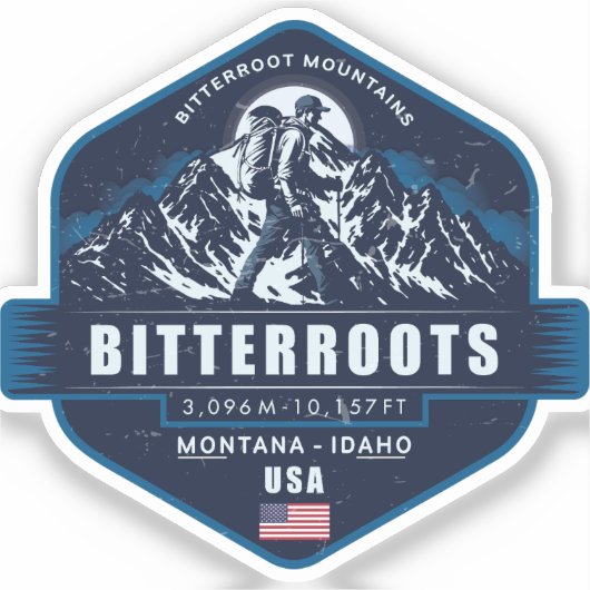 Sticker Bitterroot Mountains Hiking Badge (Recto)